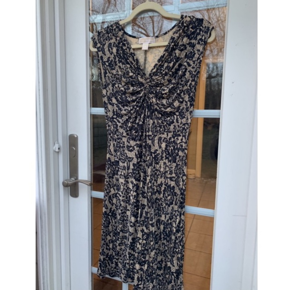 Michael Kors nude and black lace dress